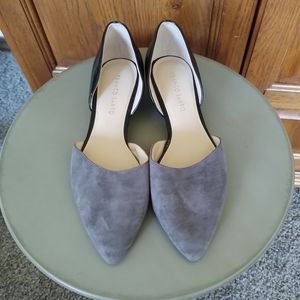 Franco Sarto Low Heel Leather/Suede Gray Shoes